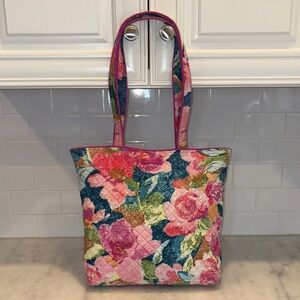 Vera Bradley Tote Bag Super Bloom Quilted Cotton City